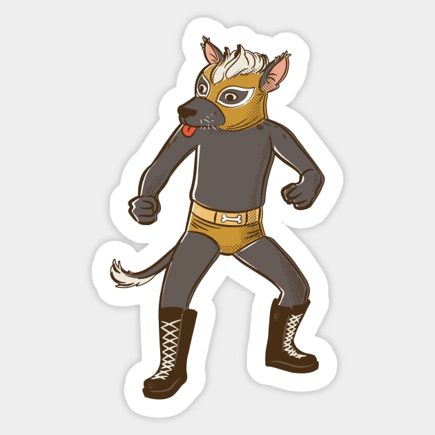 Funny Mexican Dog Luchador Wrestler Sketch Drawing Sticker by SLAG_Creative